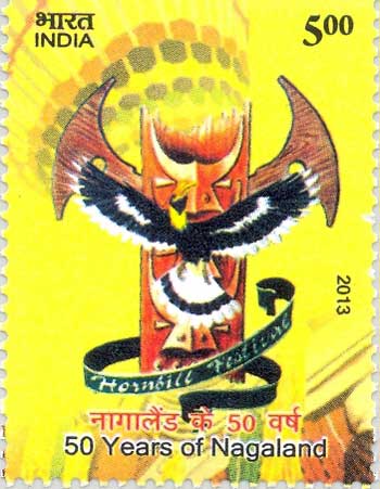 Indian Postage Stamp on 50 Years of Nagaland