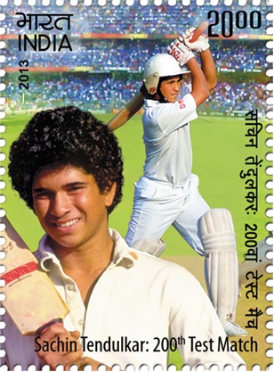 Indian Postage Stamp on Sachin Tendulkar