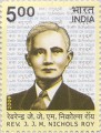 Indian Postage Stamp on Rev. J. J. M. Nichols Roy